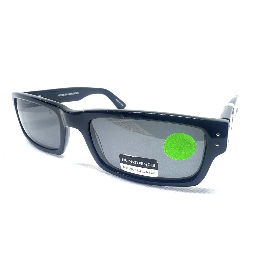 SUN TRENDS ST156 POLARIZED BLACK SUNGLASSES 55-18-140